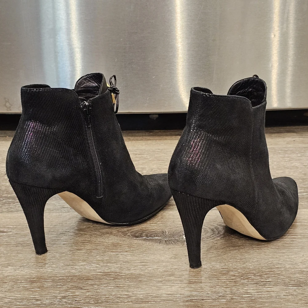 LANVIN Paris Black Shimmery Ankle Booties